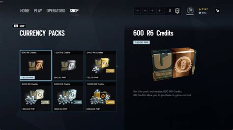 buy r6 credits via steam.